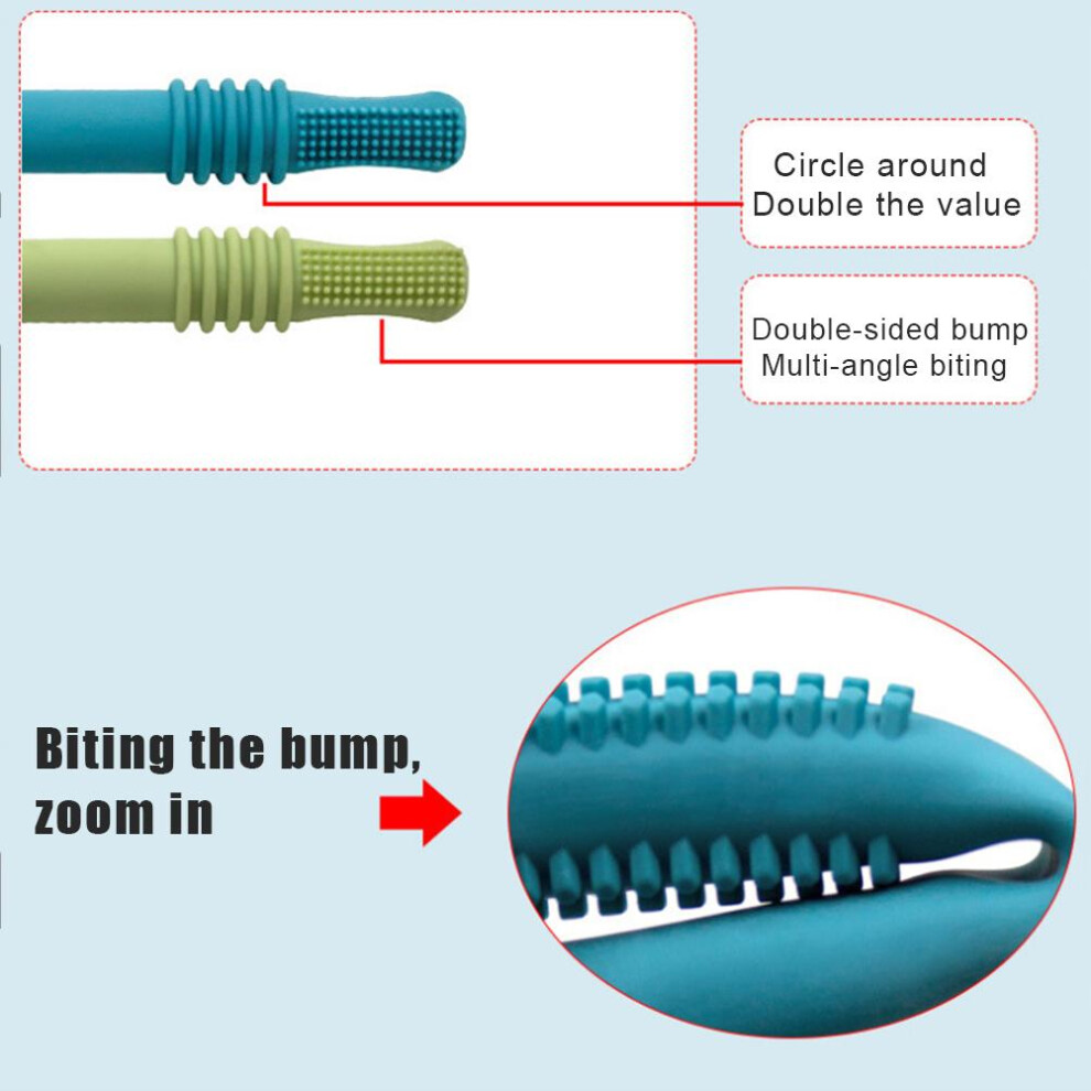 Hollow Teether Tubes Silicone Baby Teething Toys Chew Straw Toy for Baby Infant