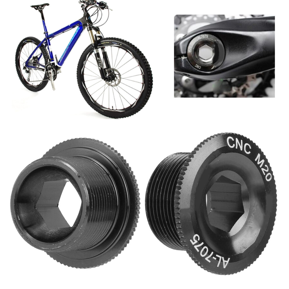 2Pcs Mountain Bike Crank Arm Fixing Bolts Aluminum Alloy Crankset Screw Cap Coverm20 Black 9451323050950