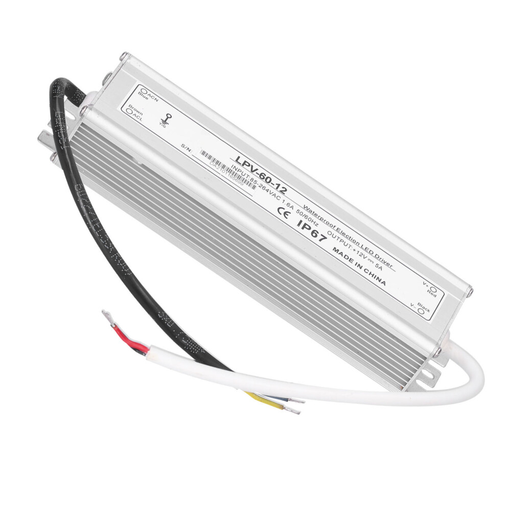 Berm Waterproof Power Supply Aluminum Alloy Led Driver For Lighting Dc12v 60W Lpv-60-12 7631323054710
