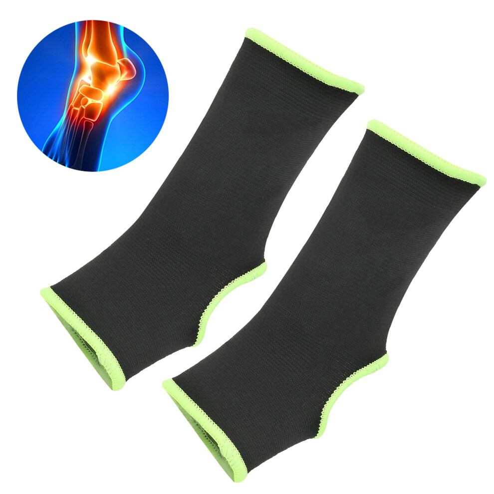 Sports Ankle Brace Nylon Sprained Ankle Guard Brace Breathable Protective Sleeve BlackM