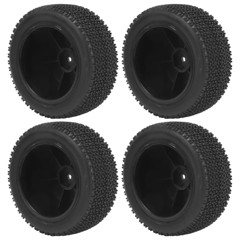 4Pcs Rc Rubber Front Rear Tire Tyre Set Fit For Wltoys 124018 1/12 Rc Car Accessory Black 8761323076395