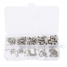 200Pcs Hex Grub Screws Socket Headless Assortment Stainless Steel Machine Set Tools