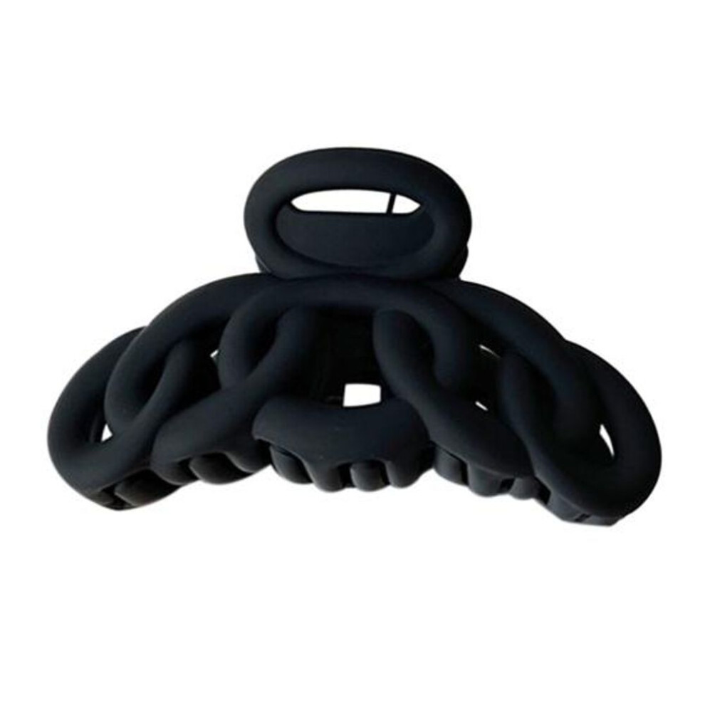 (black) Korean Style Solid Color Hair Claw Women Hollow Out Frosted Hair Clip Vintage Hairpin Crab Hair Clip Hair Accessories