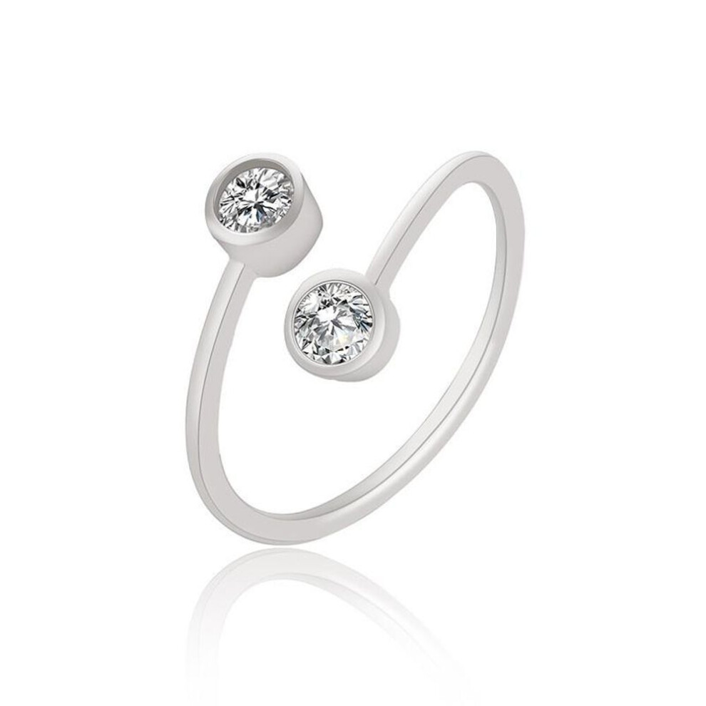 (silver) Fashion Ring Personality Opening Adjustable Ring Women Wedding Anniversary Gift