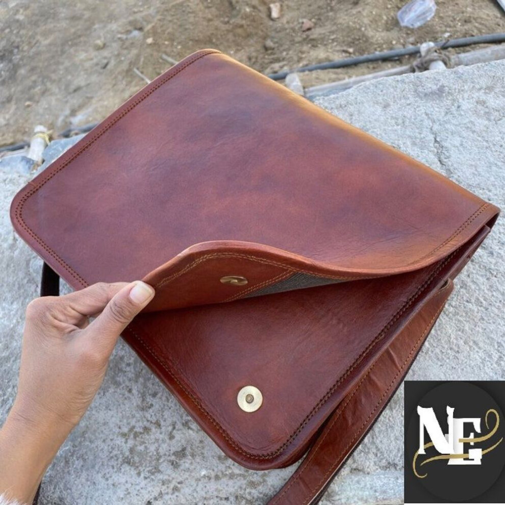 Leather Messenger Bag For Men Women  Brown Leather Cross Body Bag, Laptop Briefcase Bag, Leather Laptop Bags