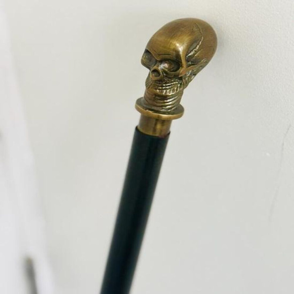 91.44 Cm Classic Canes Gold Resin Skull Dress Cane Walking Stick