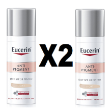 2 x Eucerin Anti-Pigment Day Cream SPF30 Tinted Light 50ml Set