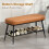 Homcom (Brown) HOMCOM Shoe Bench, PU Leather Shoe Storage Bench for Entryway 5