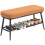 Homcom (Brown) HOMCOM Shoe Bench, PU Leather Shoe Storage Bench for Entryway 2