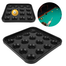 16 Holes Pool Snooker Billiard Ball Storage Holder Tray Billiards Supplies AccessoriesBlack
