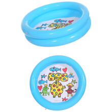 Aufblasbarer Kinderschwimmbecken 65x65x16 cm PVC Hellblau Familien-Wasserspiel