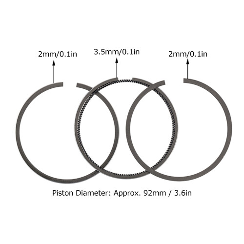 Piston Ring Combination Set AirCooled Diesel Generator 192F Engine Accessories 92mm