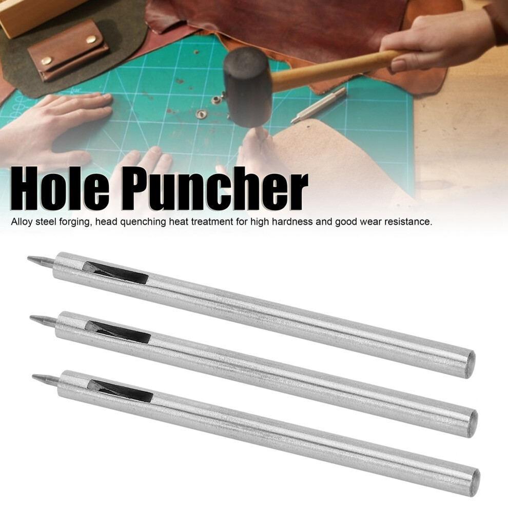 3Pcs Round Hole Puncher Alloy Steel Diy Leather Craft Cutter Punching Tool Hollow Drilling0.5mm 9311323096351