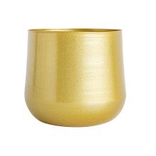 Moderner goldener Eisen-Pflanzkübel für Innen- und Außenbereich, Durchmesser 20 cm