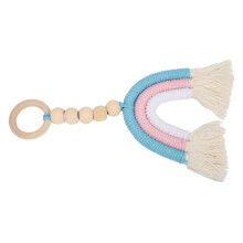 Baby Children Room Wood Hanging Decoration HandWoven Rope Tassel Ornament Accessory(Colour )