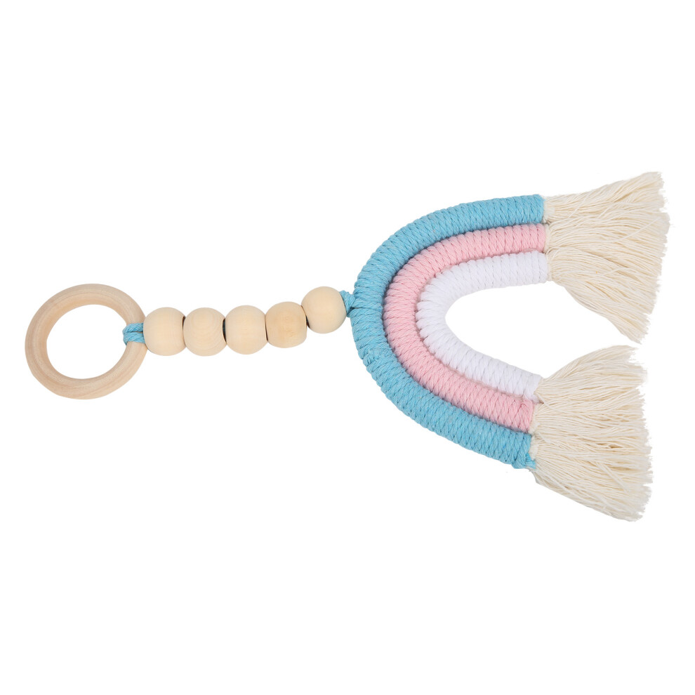 Baby Children Room Wood Hanging Decoration HandWoven Rope Tassel Ornament Accessory(Colour )