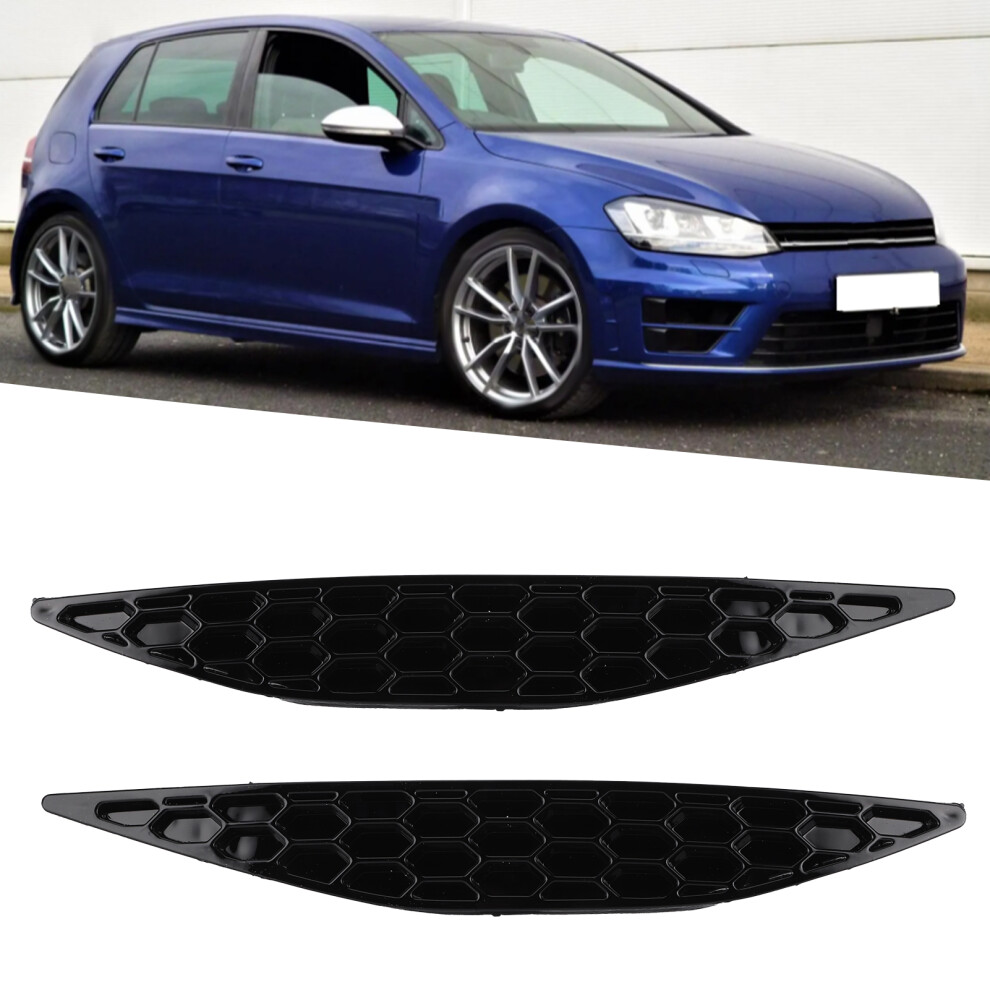 2Pcs Gloss Rear Bumper Reflector Honeycomb Delete Set Fit For Mk7 2013Â2016 Black 4651323109800