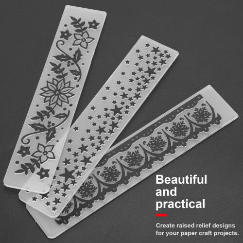 9Pcs Embossing Folder DIY Plastic ConcaveConvex Embossed Template Paper Crafts for Card Scrapbook 2