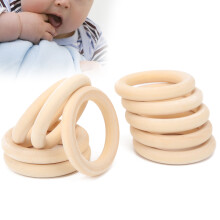 Natural Unfinished Wood Teething Ring Circles 10pcs 65mm Craft Rings