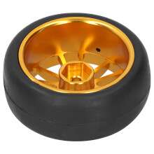 4 Stück 63 mm goldene Aluminium-RC-Radreifen für D12 Truck mit Adapter