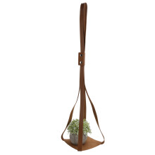 PU Leather Plant Hanger Planter Flowerpot Hanging Holder Home Decor Garden DecorationBrown Square Bottom