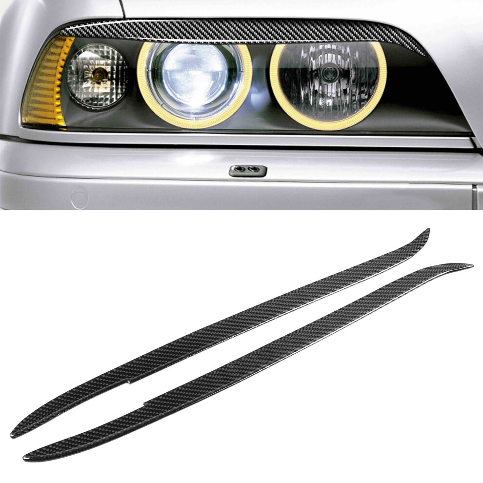 Pair Of Carbon Fiber Headlight Eyebrow Eyelids Trim Exterior Decoration Fit For E39 1997-2003 4971323115046