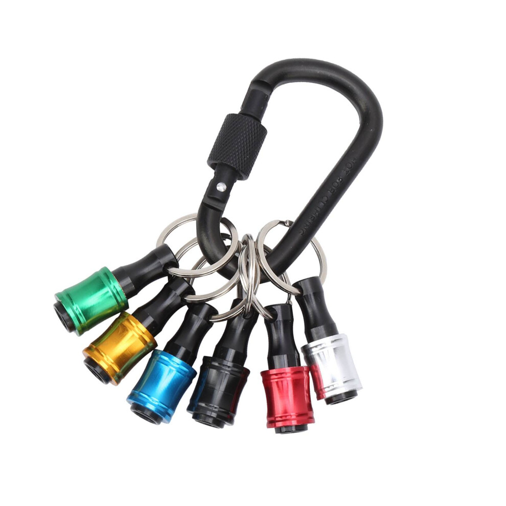 6Pcs Hex Shank Screwdriver Bits Holder Aluminium Alloy Keychain Holder Extension Bar Adapter 6901323121134