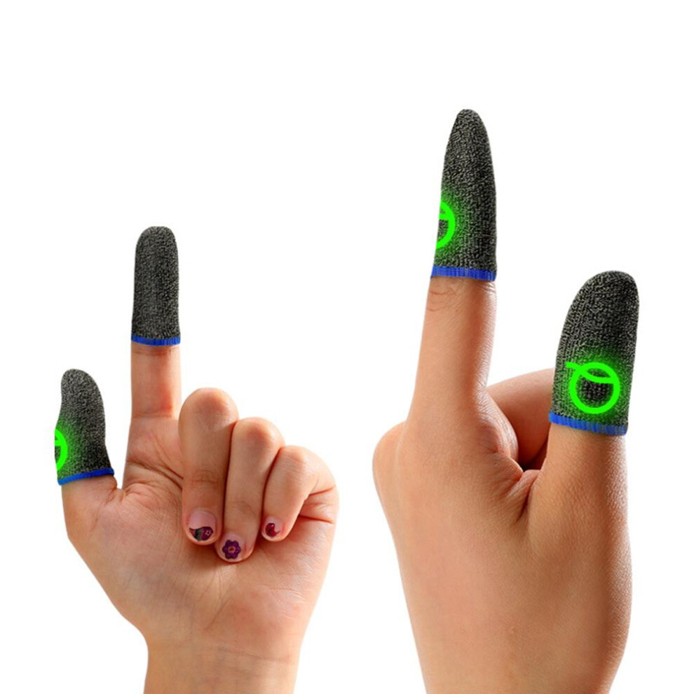 2Pcs Luminous Mobile Gaming Controller Finger Sleeves Mobile Game Gloves Touch Screen Finger Cots 8741323122766