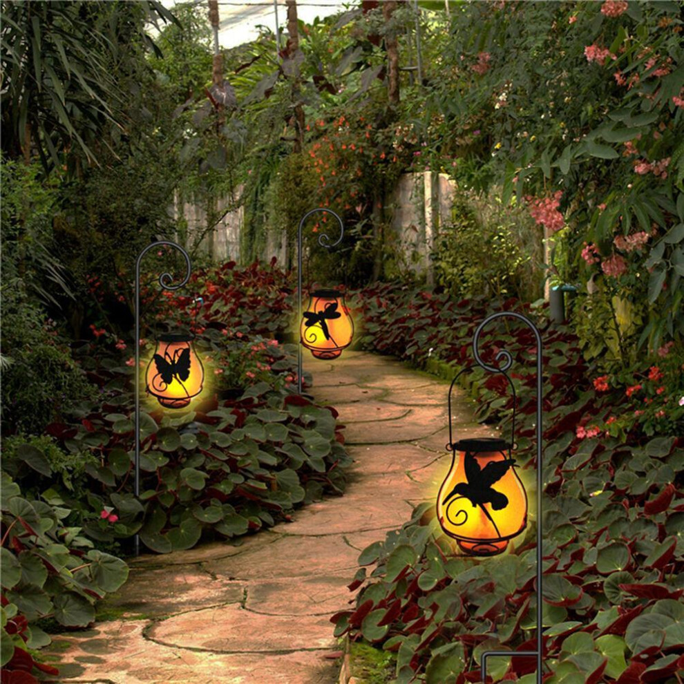 Solar Flame Lantern Lights Flickering Flames Outdoor Solar Lights Hanging Lanterns Waterproof Decoration Lighting Lanterns