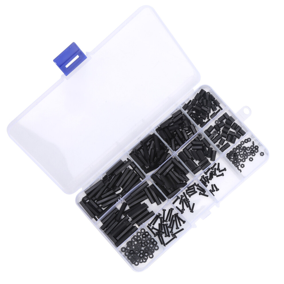 320Pcs M2 Nylon Male To Female Hex Spacers Screw Nut Standoff Assortment Kit 8731323126529