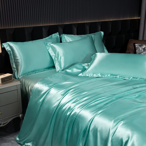 Luxury Silk 4-Piece Bedding Set with Printed Dyeing2.0m bed sheet four piece set 1