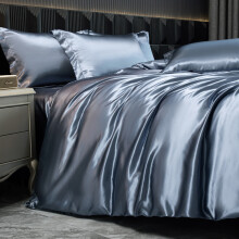 Luxury Silk 4-Piece Bedding Set with Printed Dyeing1.5m bed sheet four piece set