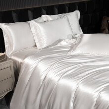 Luxury Silk 4-Piece Bedding Set with Printed Dyeing200x230cm single quilt cover