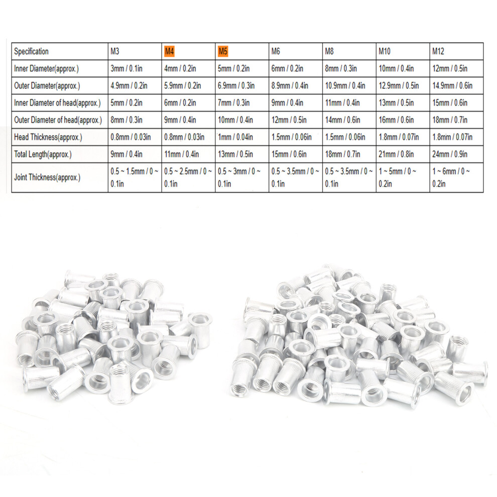 100Pcs Pull Riveting Nuts Aluminum Flat Head Vertical Hardware Accessories WJâ30045M8-image-OPC-PHW596J-NEW
