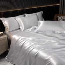 Luxury Silk 4-Piece Bedding Set with Printed Dyeing1.8m bed sheet four piece set