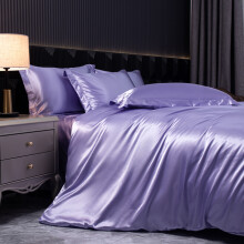 Luxury Silk 4-Piece Bedding Set with Printed Dyeing1.8m bed sheet four piece set