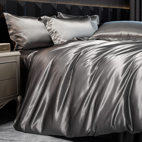 Luxury Silk 4-Piece Bedding Set with Printed Dyeing1.8m bed sheet four piece set 1