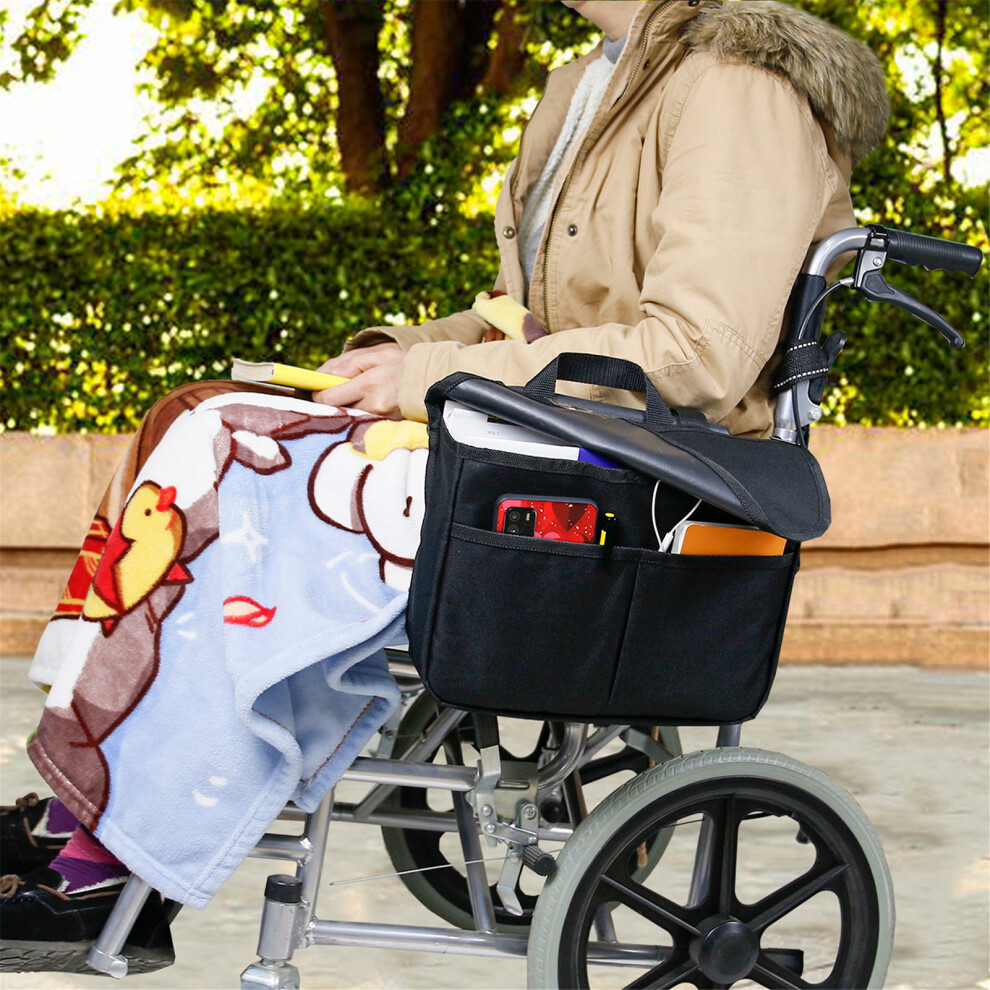 Wheelchair Bag Walker  Pouch Easy Carry Handle and Cover Waterproof Walker Bags Large Capacity Storage Bag for Wheelchair Rollator Scooters