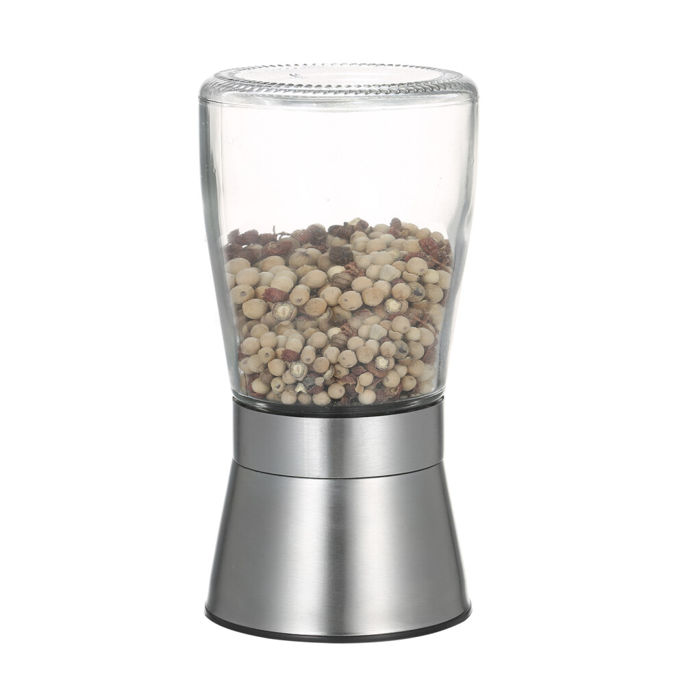 Salt and Pepper Grinder Refillable Coarseness Adjustable 304 Stainless Steel Salt and Pepper Mill Shakers With Lid Seasoning Jar Holder Con