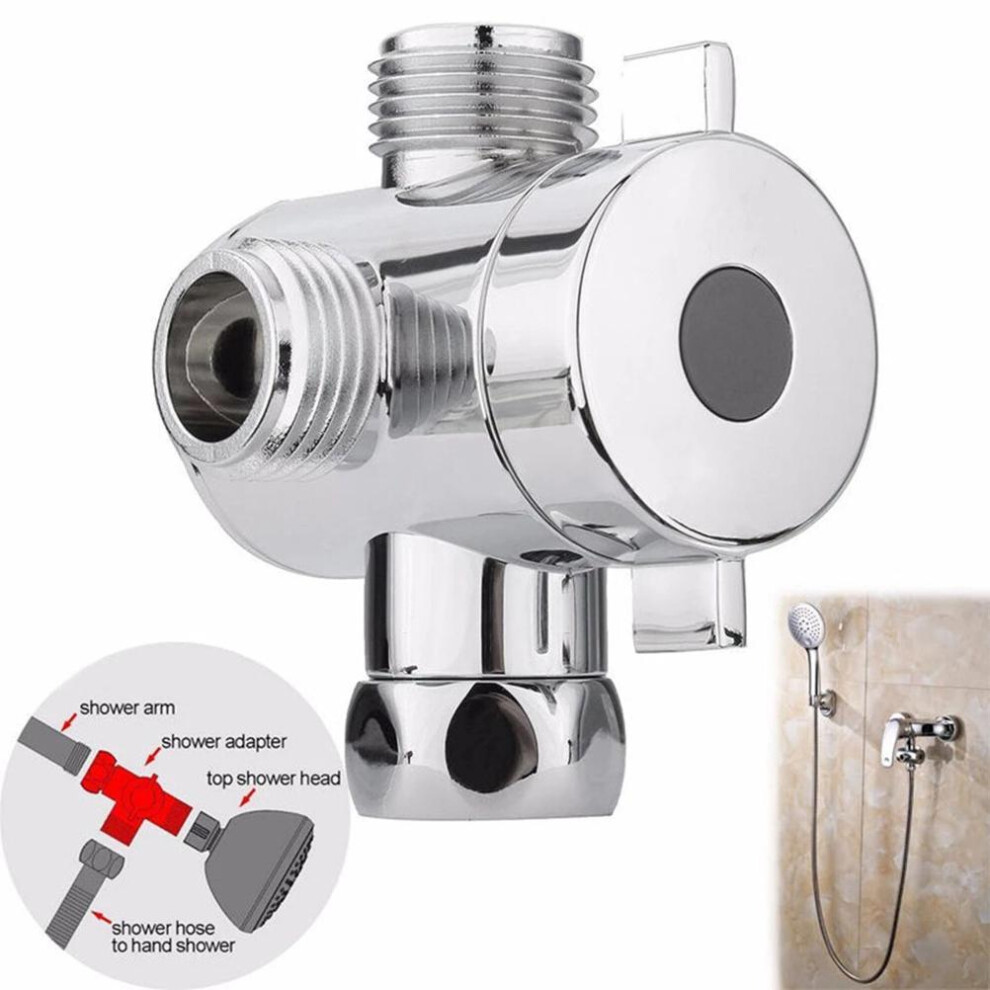 3 Way Shower Head Diverter Faucet Diverter Valve Bathroom Universal System Component Replacement Part Chrome Valves For Bathroom 9411323133336