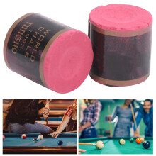 2Pcs Billiard Cue Tips Chalk NoSlip Pool Table Stick Chalk Billiard Accessories(Red )