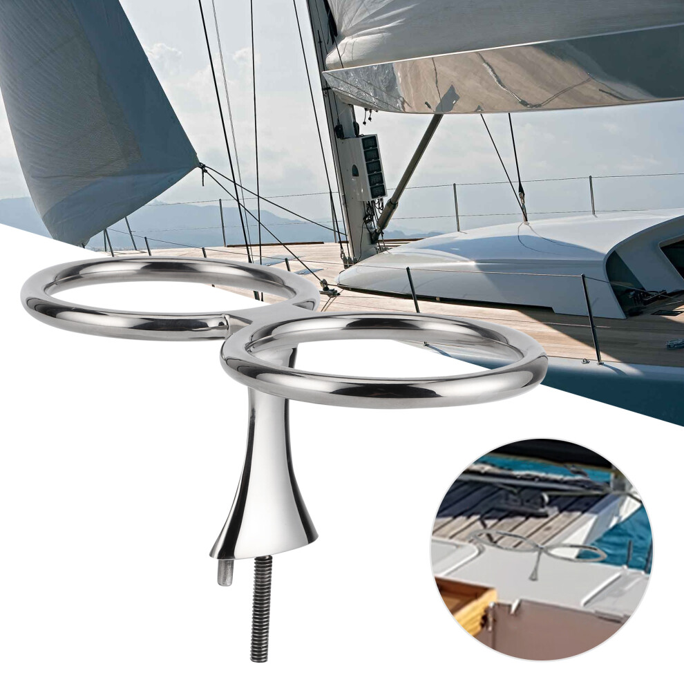 316 Stainless Steel Double Ring Cup Holder Drink Beverage Holder For Marine Boat Yacht Car Rv 4991323136803