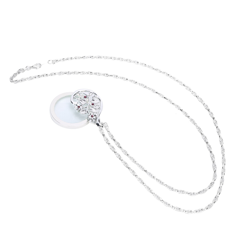 4.5X Necklace Magnifying Glass Metal Portable Magnifier Chain Pendant for ReadingSilver