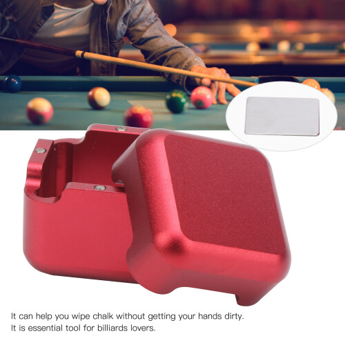 Aluminiumlegierter Pool Cue Tip Chalk Halter case Rot 29,5 x 29,5 mm 2
