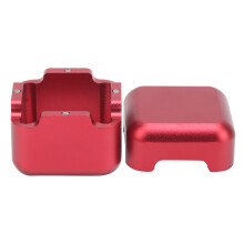 Aluminiumlegierter Pool Cue Tip Chalk Halter case Rot 29,5 x 29,5 mm