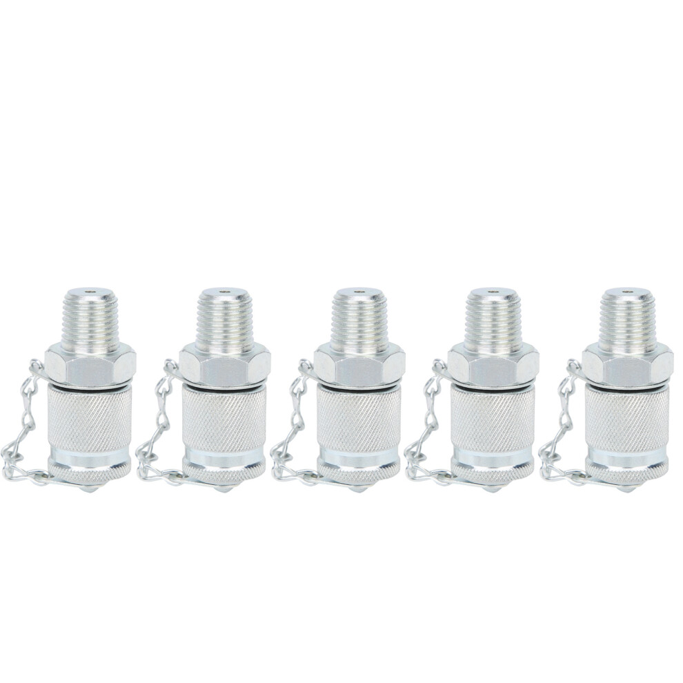 5Pcs Hydraulic Testing Adapter Thread Test Coupling Connectors Pressure Measuring Pt/Pptzg1/4In 8181323148838
