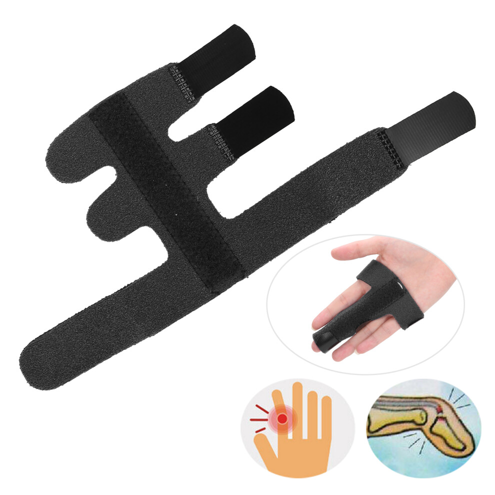Finger Joints Brace Stabilizer Sprain Fracture Recovery Finger Fixing Splint ProtectorBlack