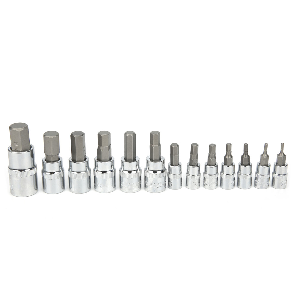 Square Wrench Hex Bit Socket Set 1/4In 3/8In 1/2In Auto Maintenance Repair With Tool Box 8471323153865