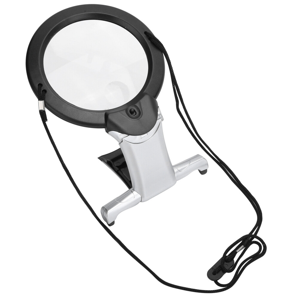 26X Dual LED Reading Magnifier Handheld Neck Wearing MultiFunction Table Working Magnifying Glass