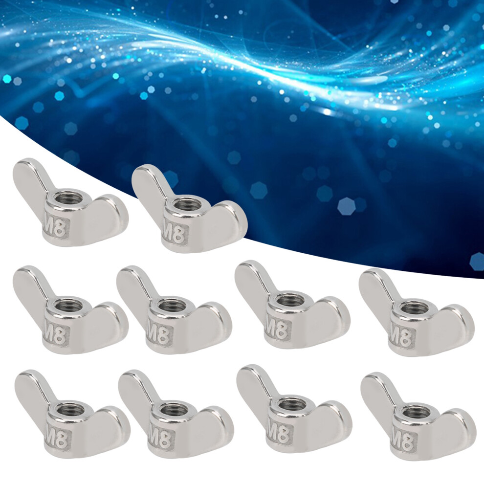 10Pcs M8 Wing Nut Butterfly Nuts 304 Stainless Steel Fastener Hardware Accessory 5061323157289